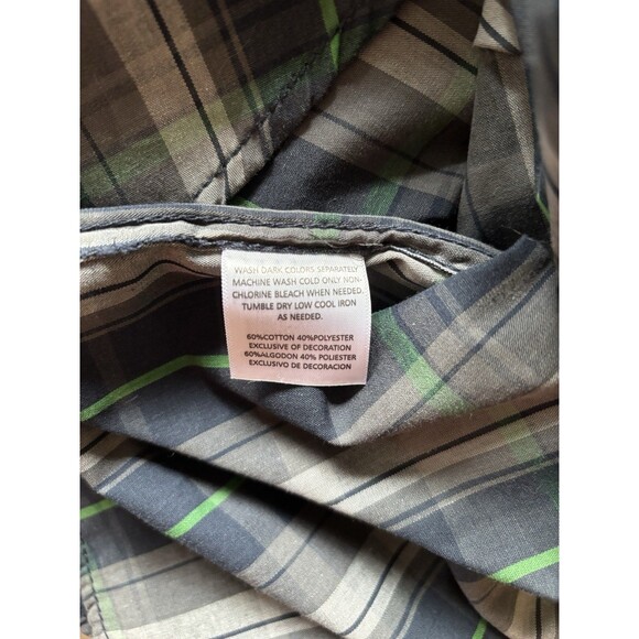 RealTree Black & Green Pearl SnapPlaid Long Sleeve Shirt Size XL Extra Large - Picture 5 of 5